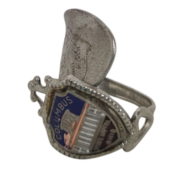 Columbus State Capitol Ohio Vintage Souvenir Spoon Ring - Picture 1 of 3